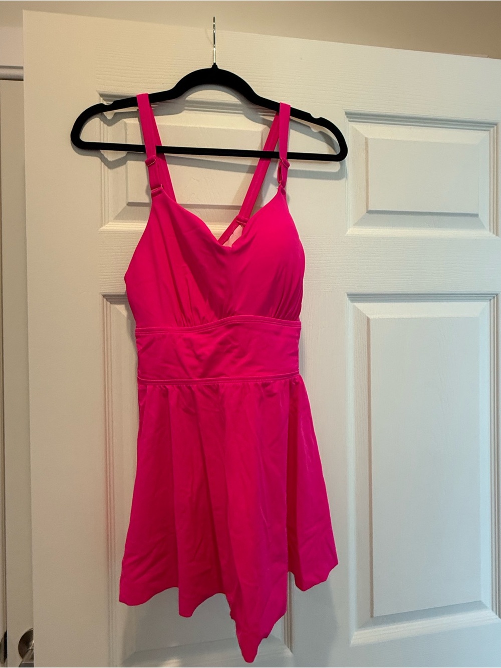 Torrid Hot Pink Plus Size Swim top with flared bottom